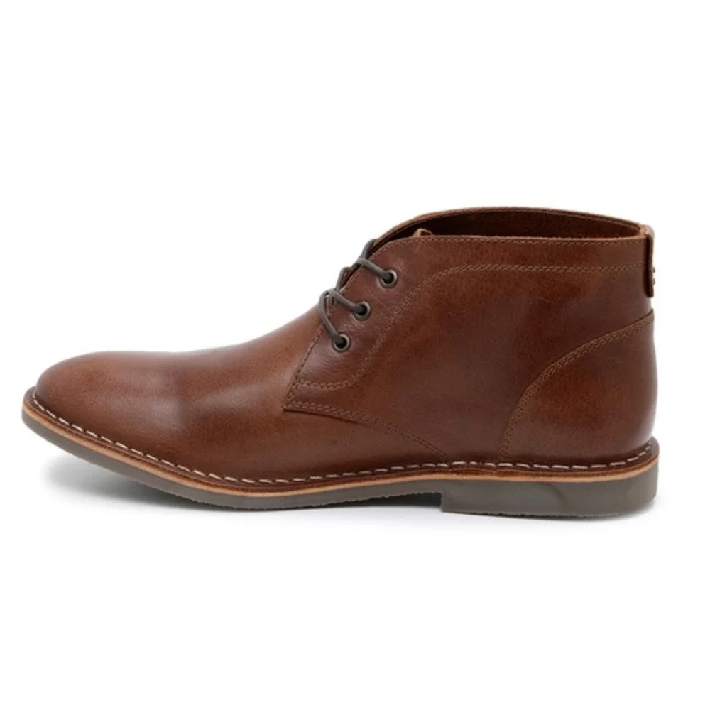 Crown Vintage Men Casper Chukka Boots 9.5 Cognac Tan NWT Lace Up Oxford Leather